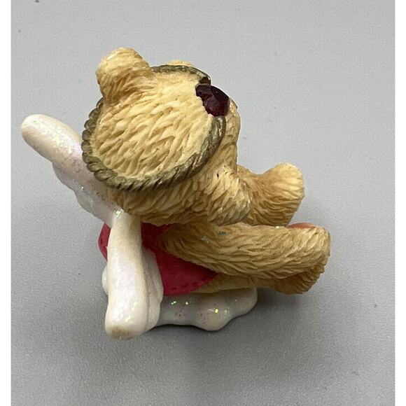 Enesco Priscilla Hillman Teddy Bear Angel with Wings Red Shirt #824483 2001 - Picture 3 of 4